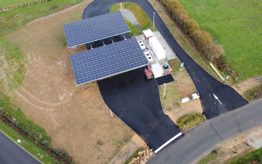 Installation d’ombrières photovoltaïques – Station GNC
