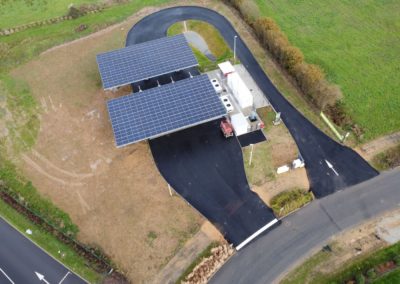 Ombrières photovoltaïques sur station GNC à Trégueux, dans les Côtes d'Armor